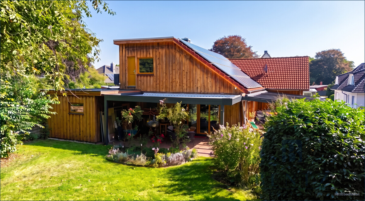 Gartenansicht mit Haus