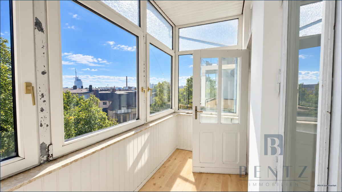 Verglaster Balkon